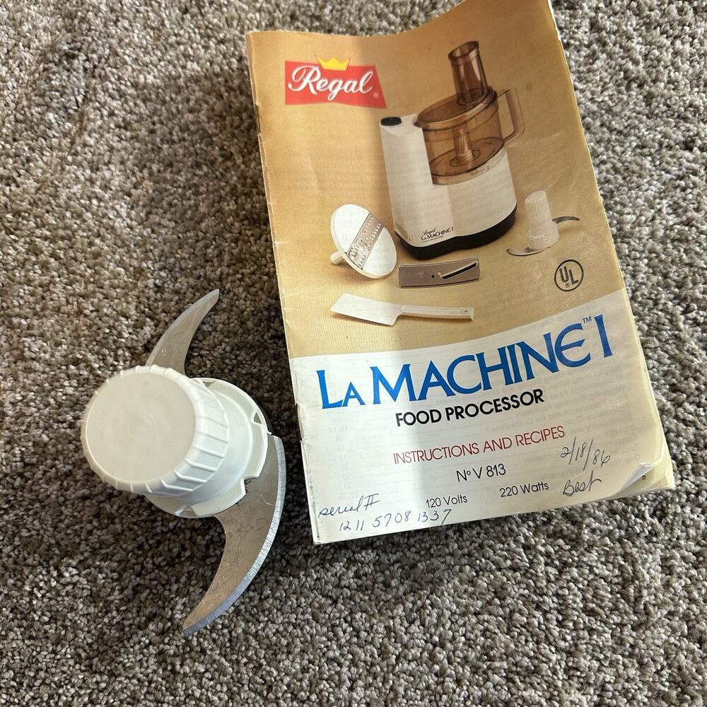 Regal La Machine 1 Food Processor BLADE Replacement Part Type 813 & MANUAL